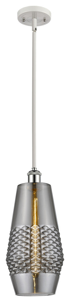 Innovations 516-1S-WPC-G683-7-LED 1-Light Mini Pendant, White, Polished Chrome