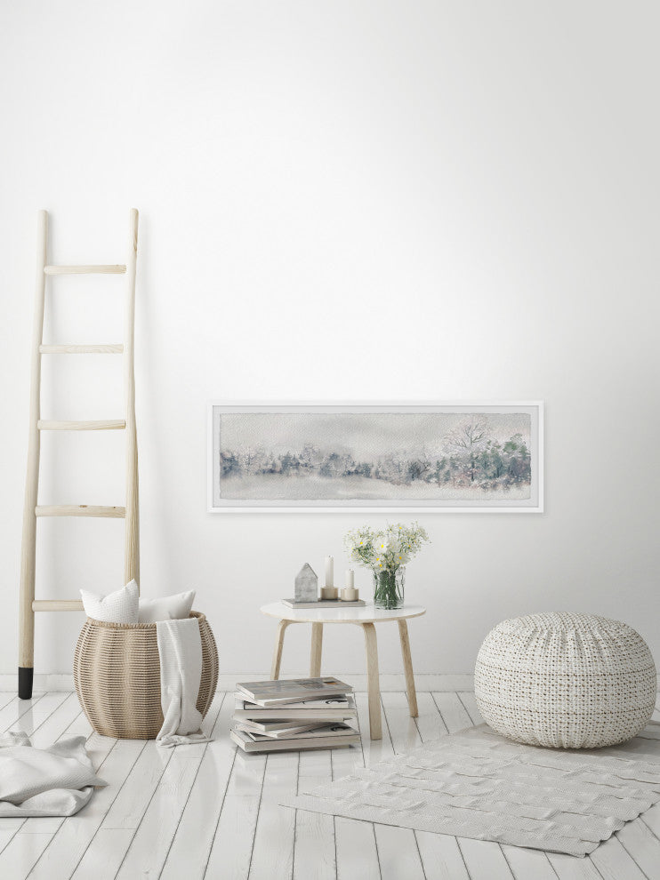 "Rest in Winter's Silence" Framed Painting Print, 45x15