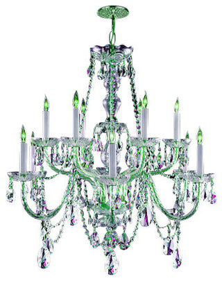 Traditional Crystal 12-Light Chandelier, Polished Chrome Finish