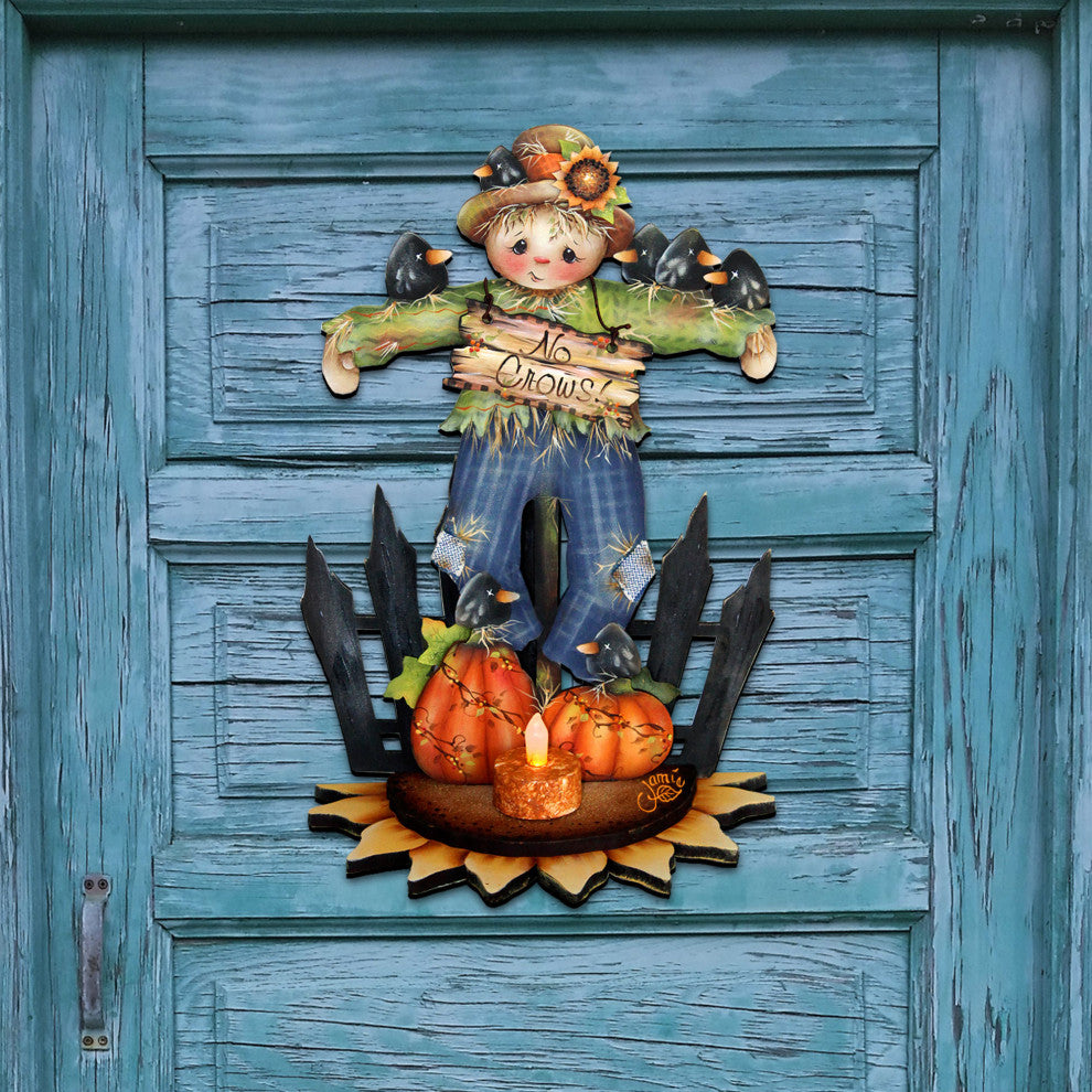 No Crows Scarecrow Door Hanger