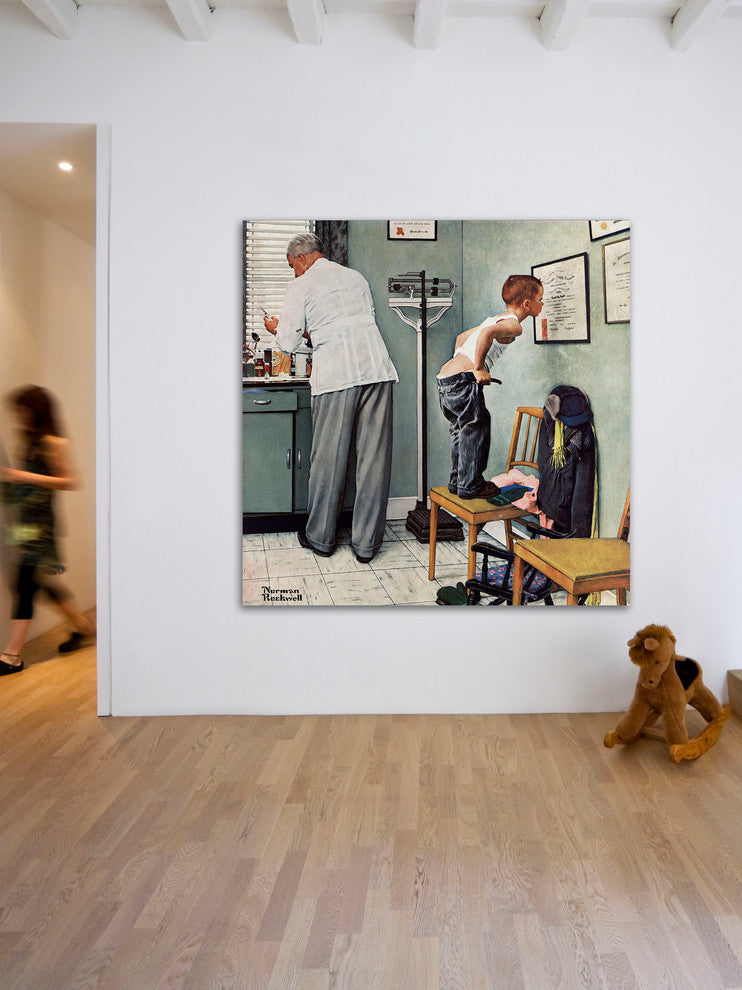 "Before the Shot" Painting Print on Canvas by Norman Rockwell