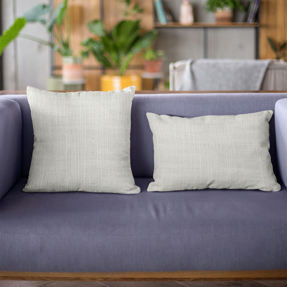 White Wall Textured Solid, With Open Weave. Luxury Throw Pillow, 12"x20"