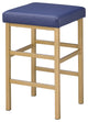 26" Gold Backless Stool, Blue