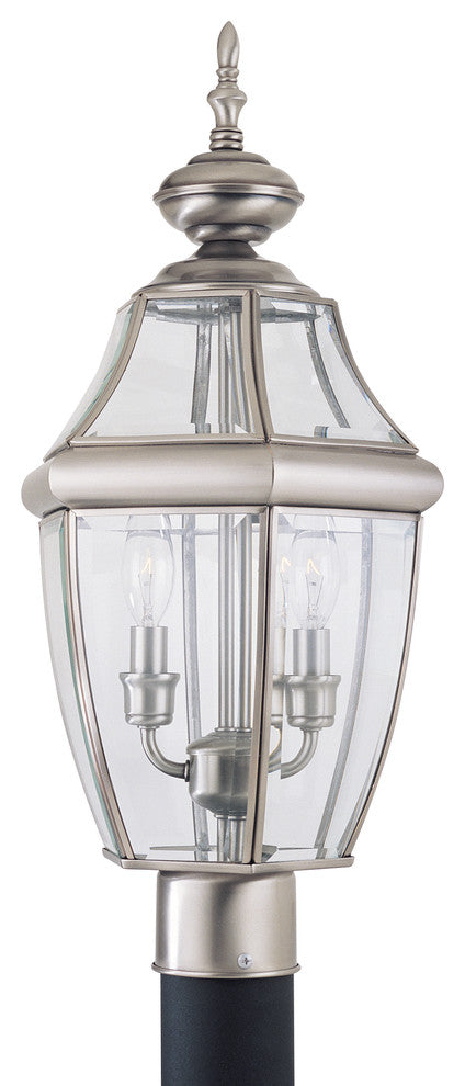 Generation Lighting Lighting 2-Light Outdoor Post Lantern, Brushed Nickel
