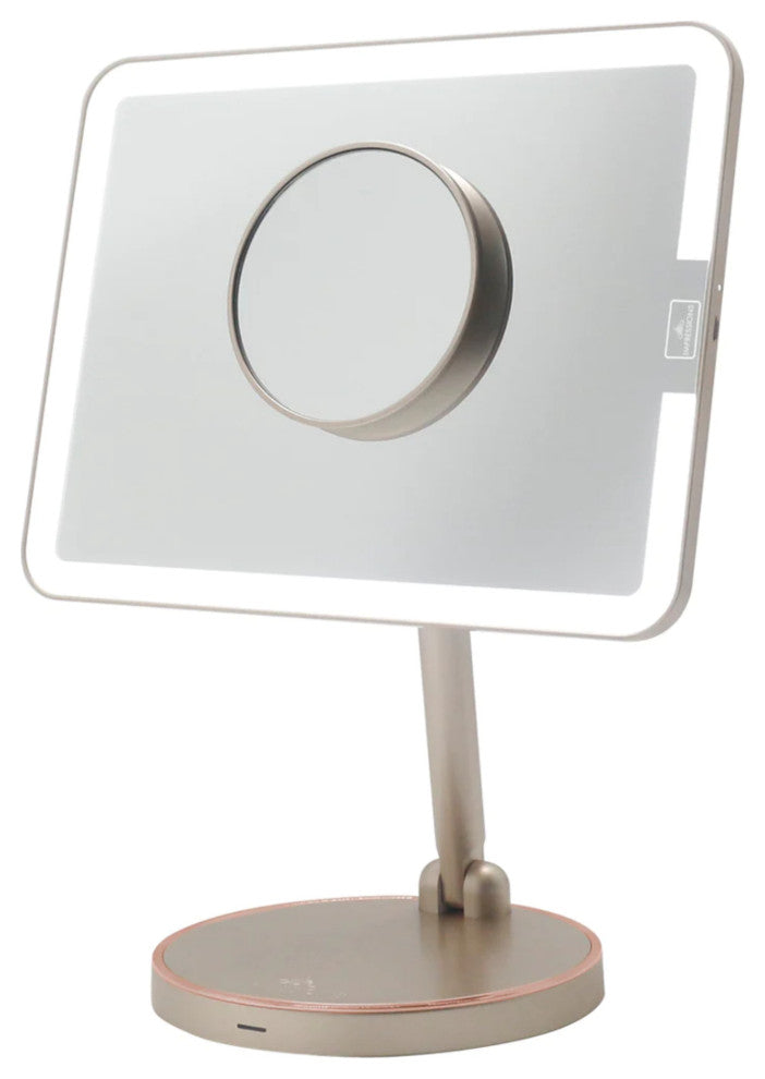 Royale Petit Makeup Mirror, Smart Touch With LED Lights, Champagne Gold
