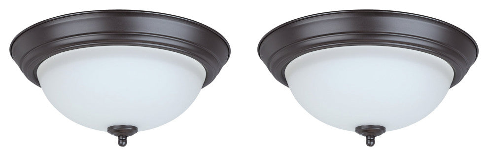Aspen Creative 63018-22 LED Flush Mount Ceiling Light Fixture, Bronze 2 Pack
