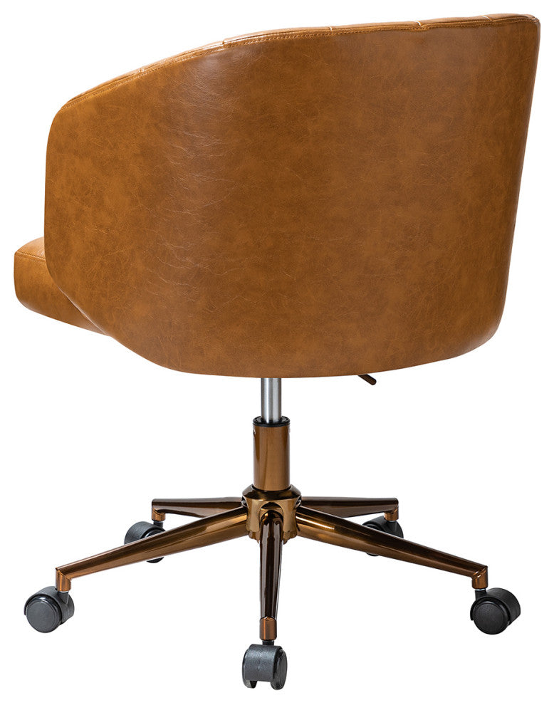 Eugene Vegan Leather Task Chair, Camel