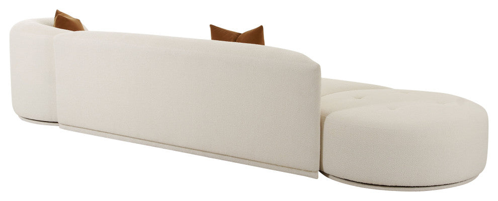 Fickle Cream Boucle 2-Piece Modular LAF Sofa