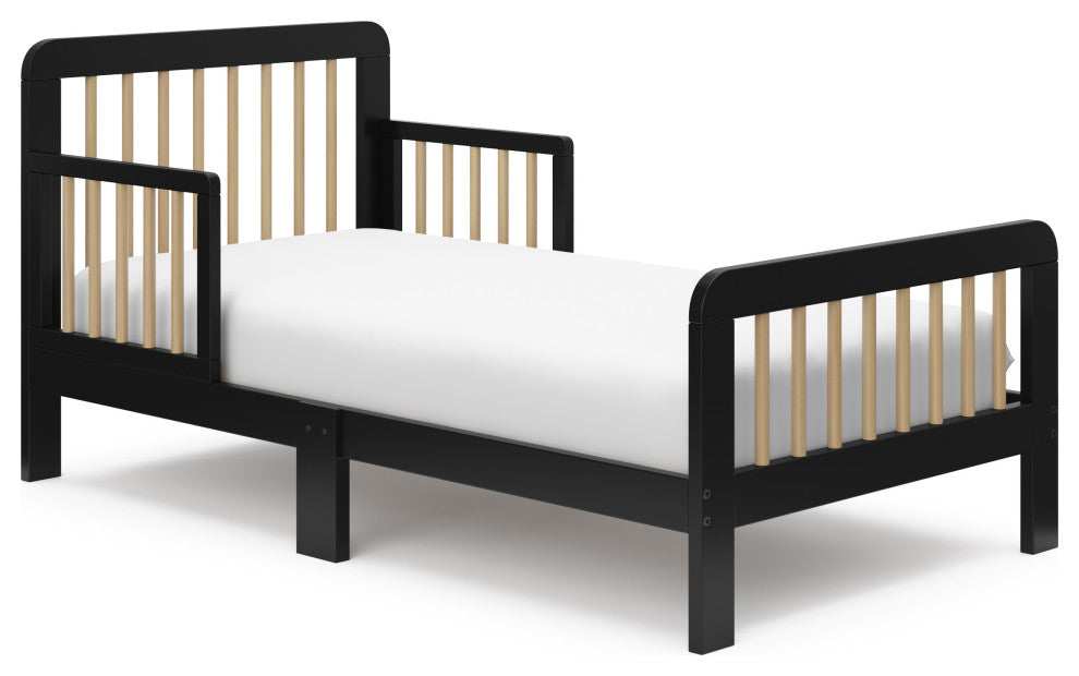 Storkcraft Pasadena Toddler Bed, Black With Driftwood