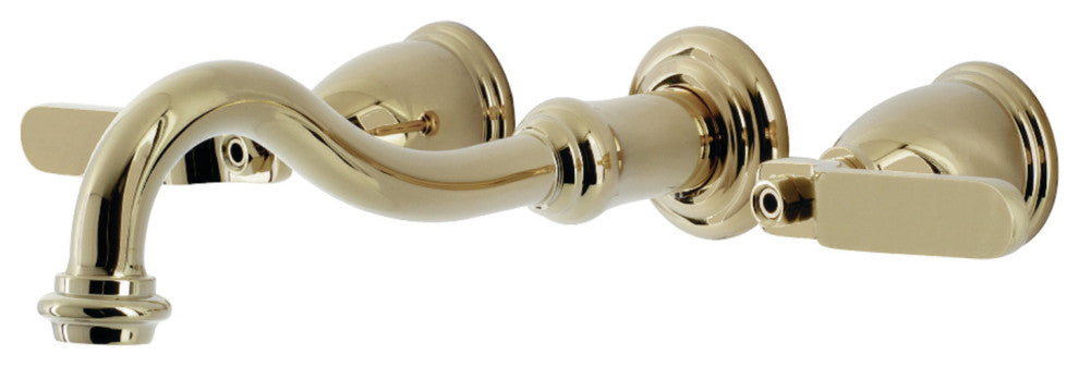 KS3022KL Two-Handle Wall Mount Tub Faucet, Polished Brass