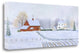 "Red Barn In Snow" By Julie Peterson, Giclee Print on Gallery Wrap Canvas