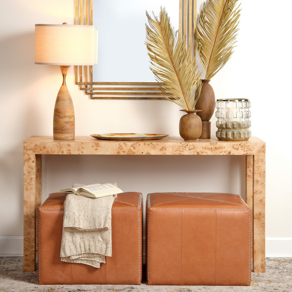 Archer Burl Wood Console, Natural