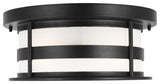 Wilburn 2-Light Outdoor Flush Mount, Black