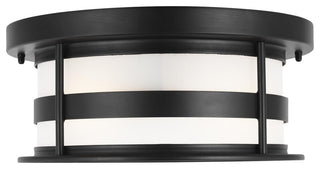 Wilburn 2-Light Outdoor Flush Mount, Black