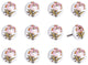 HomeRoots Floral White and Pink Set of 12 Knobs