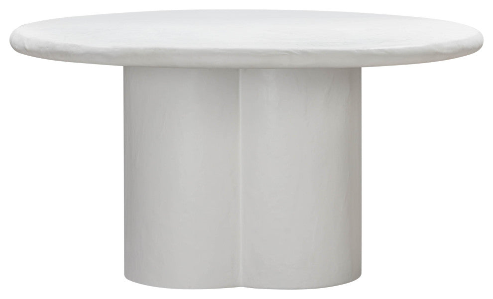 Elika White Faux Plaster Round Dining Table
