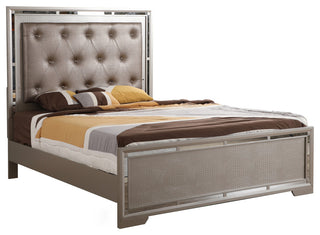 Alana Silver Champagne Queen Panel Bed