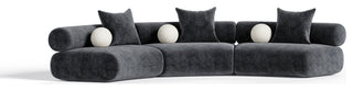 Divani Casa Simpson Dark Grey Fabric Modular Sectional Sofa