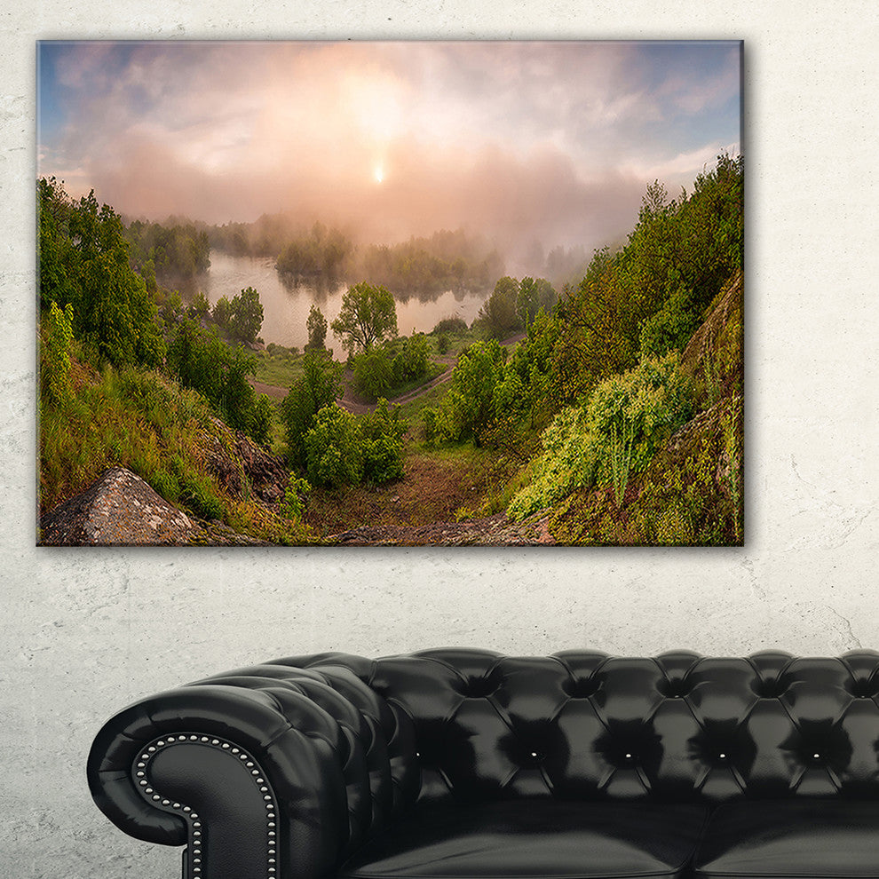 "Rising Above the River Mist" Landscape Photo Wall Art, 40"x30"