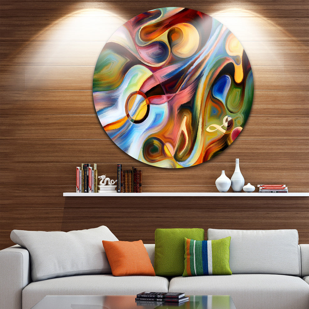 Music Beyond The Frames, Music Abstract Large Disc Metal Wall Art, 11"