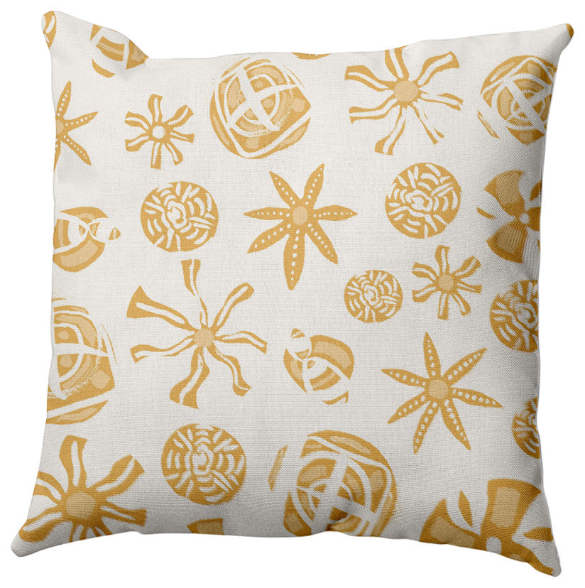 Fossil Formation Outdoor Pillow, Orange/Yellow, 18"x18"