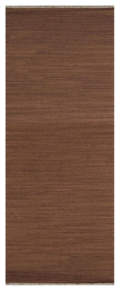 HAND WOVEN FLAT WEAVE KILIM WOOL ECO-FRIENDLY AREA RUGS-Solid,Light Brown