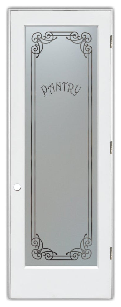 Pantry Door - Naples Harrington - Primed - 28" x 96" - Knob on Left - Pull Open