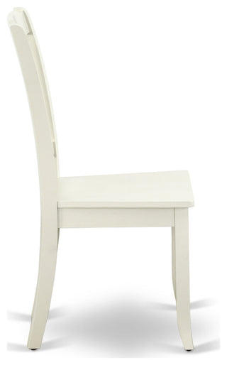 Oxda5-Lwh-W 5Pc Square 36 Inch Table And 4 Vertical Slatted Chairs