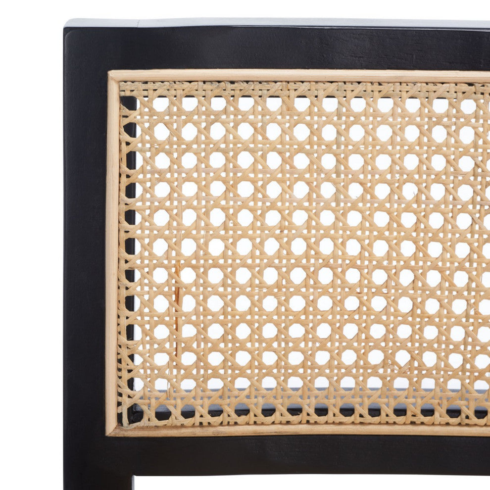 Safavieh Seika Rattan Counter Stool, Black/Natural