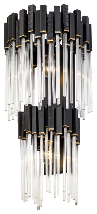 Matrix 2-Lt 2-Tier  Sconce - Matte Black/French Gold
