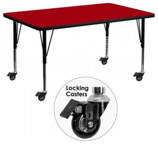Mobile 24''Wx48''L Red Thermal Laminate Activity Table