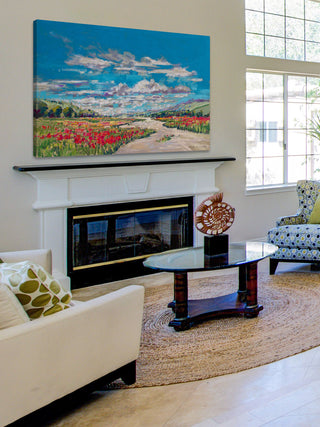 "Poppy Path V" Painting Print on Wrapped Canvas, 36"x24"