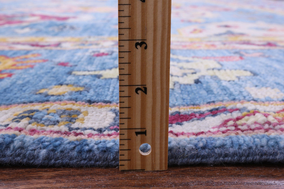 9' Square Handmade Turkish Oushak Wool Rug - Q13318