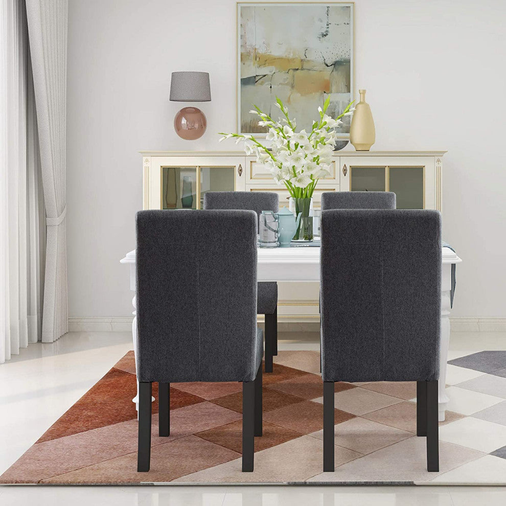 Rochefort Synthetic Leather Armless Set of 2-Pieces Dining Room Accent Chair, Gr