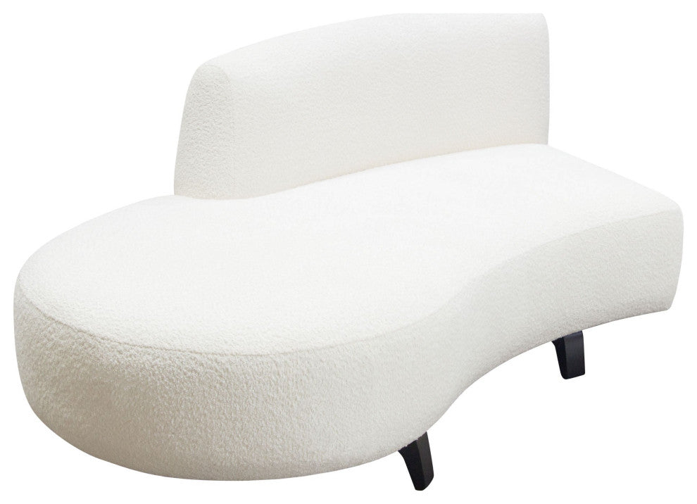 Vesper Curved Armless Left Chaise, White