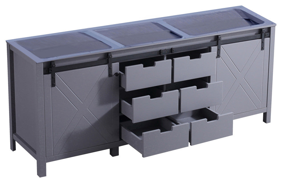 Marsyas 80" Dark Gray Bathroom Bath Storage Vanity Cabinet