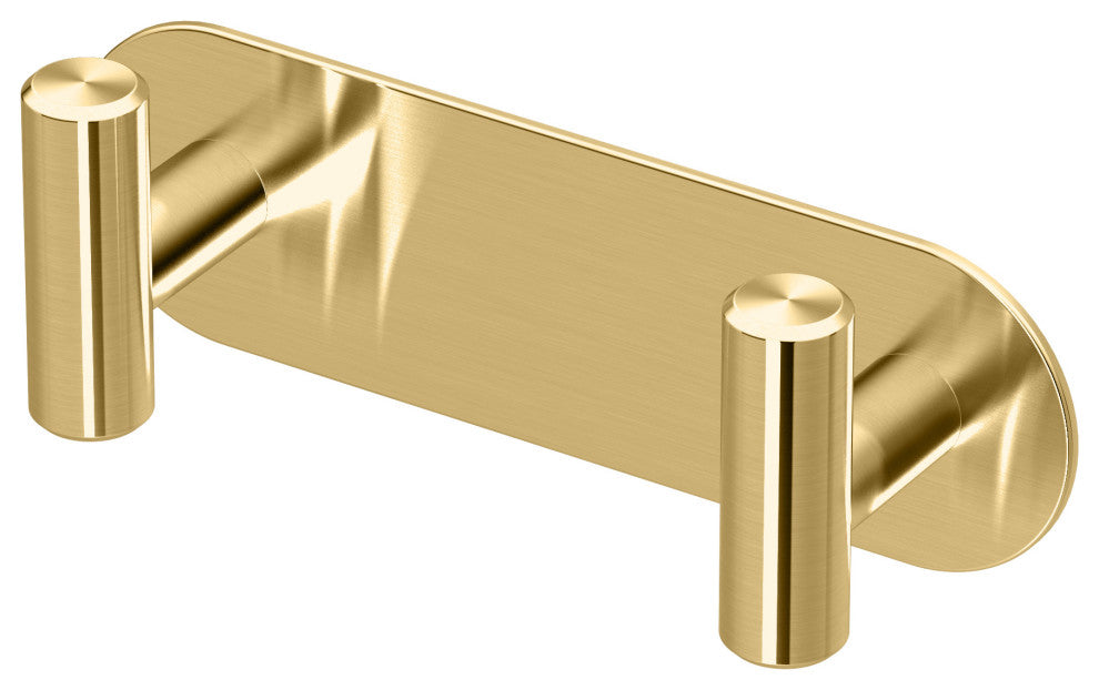 Latitude II All Modern Decor Hook, Brushed Brass, Double