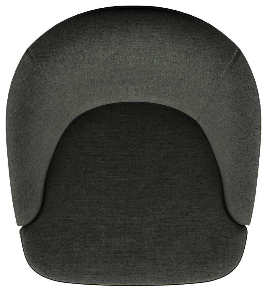 Leon Upholstered Barrel Accent Swivel Chair Hunter Green