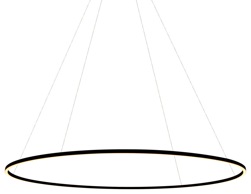72" Tania ETL Certified Integrated LED Circular Adjustable Chandelier, Black