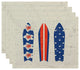 18"x14" Triple Surf, Geometric Print Pacemat, Blue, Set of 4