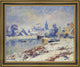 Henri Moret Quimper, Lake Marie in The Snow Framed Premium Canvas Print, 20"x25"