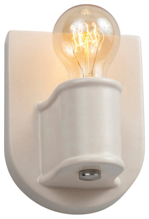 Nouveau Wall Sconce, Matte White, Brushed Nickel