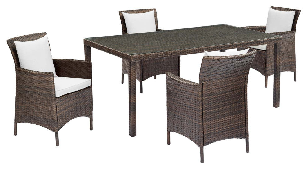 Conduit 5 Piece Outdoor Patio Wicker Rattan Set