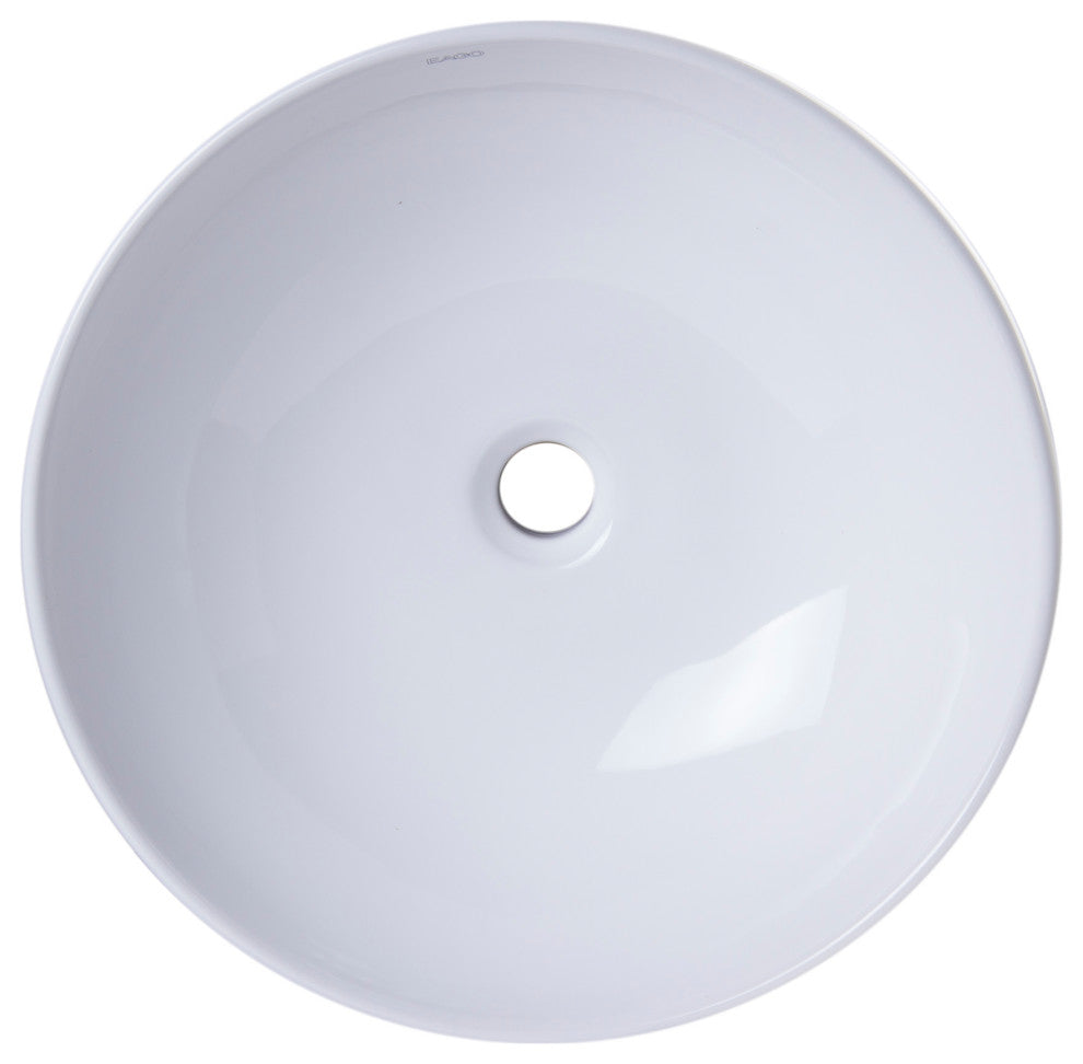 18" ROUND CERAMIC ABOVE MOUNT BATHROOM BASIN VESSEL SINK