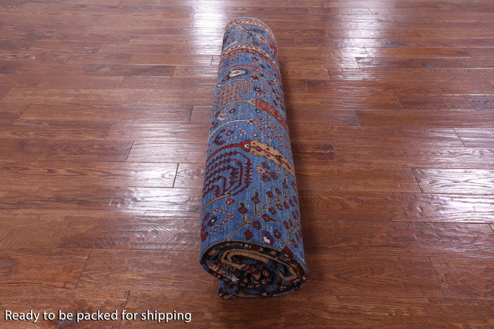9' Square Persian Ziegler Hand Knotted Wool Rug Q10403