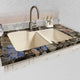 High-Low Double Bowl - Easy install No Hole Undermount, Biscuit