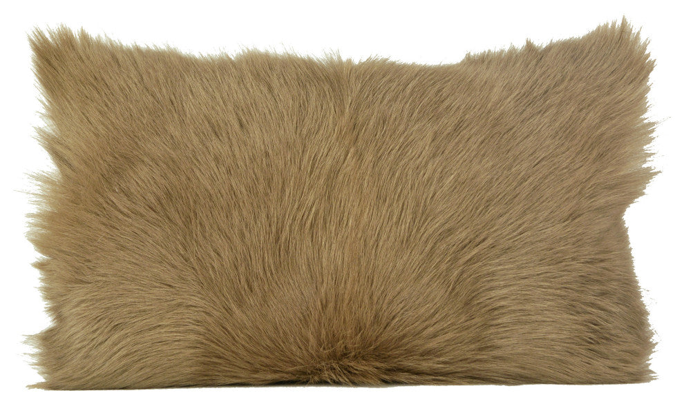 Shams Natural Goat Hide and Suede 12x20 Kidney Pillow