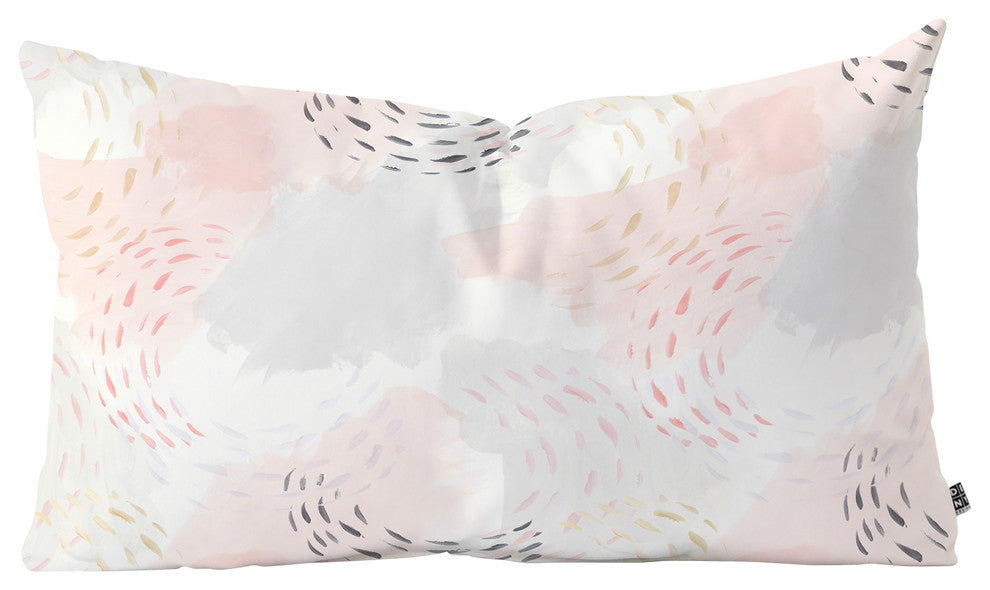 Little Arrow Design Co Abstract Watercolor Pastel Oblong Throw Pillow