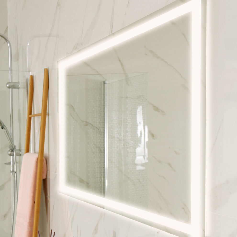 Pax Anti-Fog Front/Back-lit Bathroom Vanity Mirror, Touch Control, Height: 32"