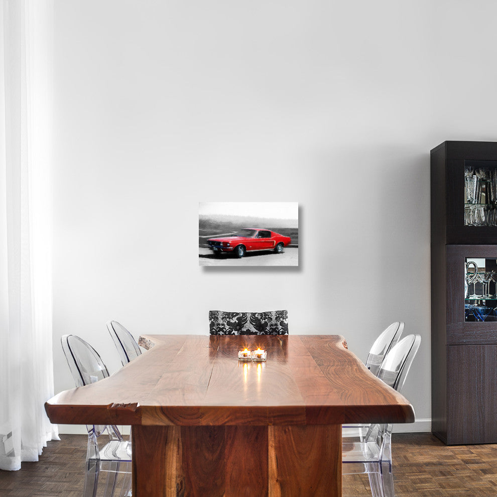 "1968 Ford Mustang Watercolor" Fine Art Print